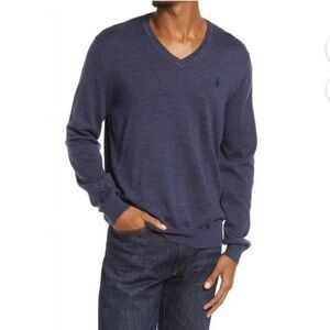 POLO RALPH LAUREN Mens Navy Crew Neck Classic Fit Knit Cardigan Sweater …